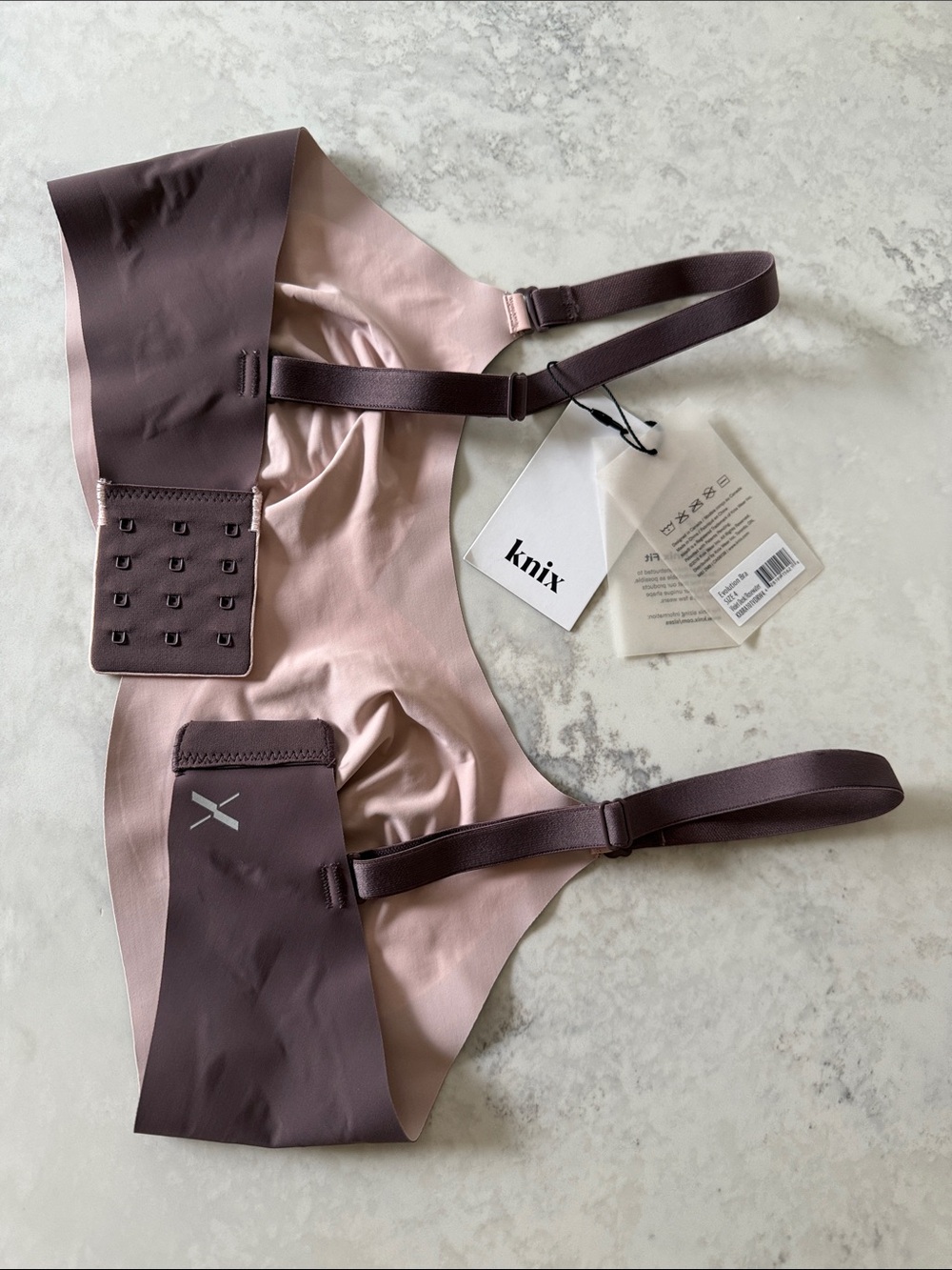 knix Evolution BraTwo-Tone Seamless Back-Smoothing Bra in Dusty Rose and Mauve